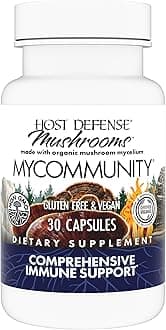 MyCommunity Capsules - 17 Species Blend Mushroom Supplement for Immune Support - Herbal Aid with Lion's Mane, Reishi, Chaga, Cordyceps, Turkey Tail & More - 30 Capsules (15 Servings)*