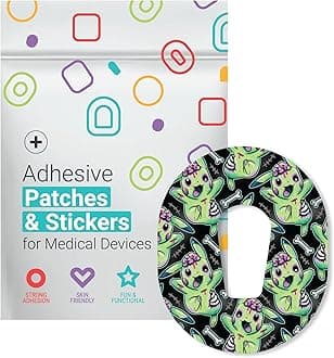 Glucomart Adhesive Patches for Dexcom G6 – 5-Pack Waterproof, Sweatproof CGM Overpatches – Hypoallergenic CGM Patches (Zombichu)