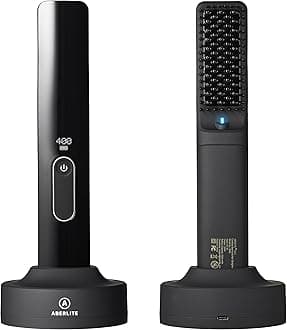 Aberlite Go 2 - Cordless Beard & Hair Straightener - Pain-Free Anti-Scald Comb Tooth - Advanced Ionic Conditioning - Wireless Straightener Heated Brush Comb- for All Beard Types