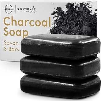 O Naturals Organic Soap Bar Set – Natural Bath & Body Soap Bars for Women & Men, Moisturizing Face and Body Bath Gift Collection, 3 Pack (Charcoal)