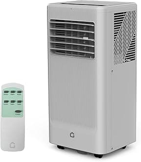 8,000 BTU Portable Air Conditioner- Portable AC Unit for Bedroom up to 350 Sq. Ft, Cooling, Fan & Dehumidifier, Floor Standing Air Conditioner, 24H Timer, Window Kit Included, Black&White Top Cover