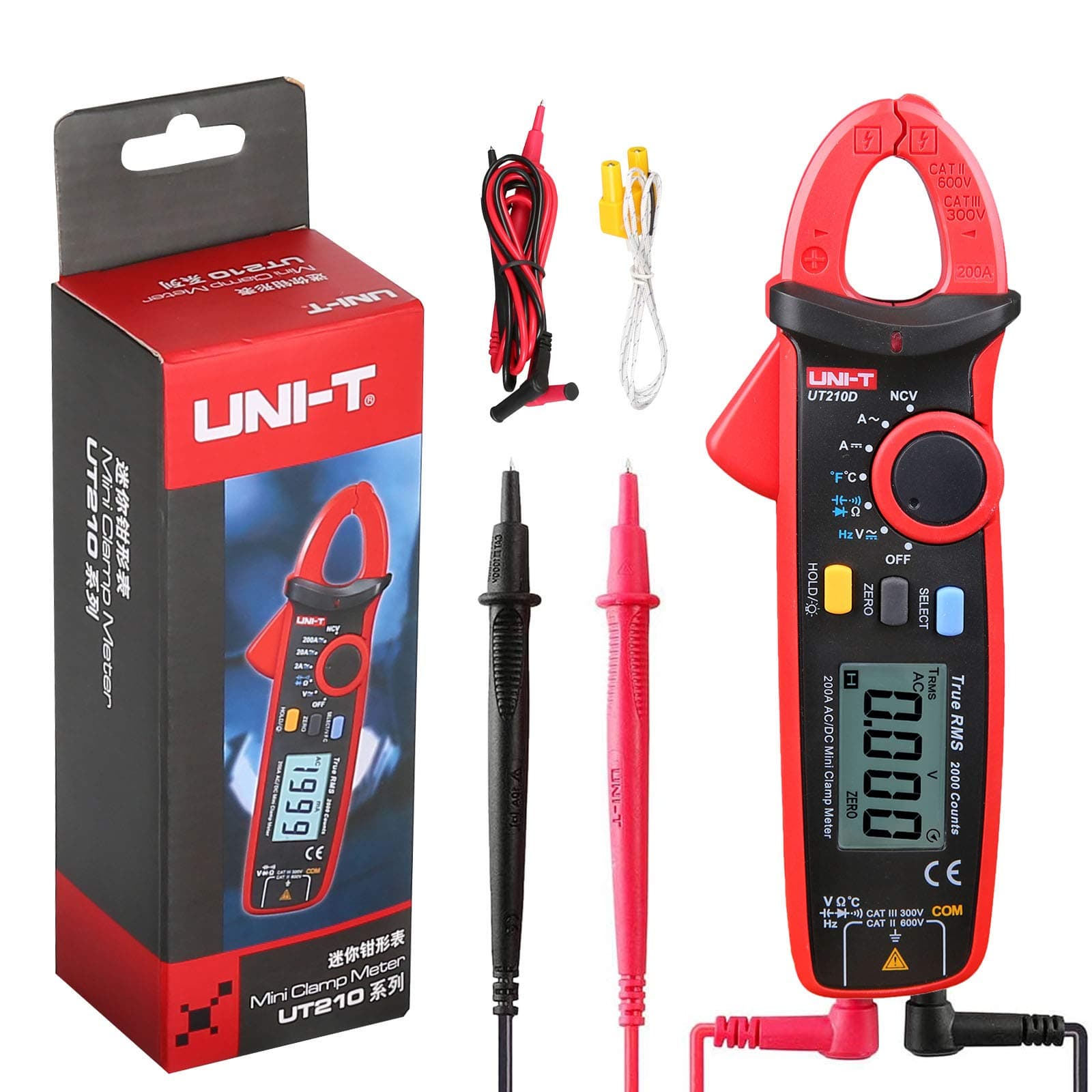 Uni-T UNIT UT210D Digital Clamp Meter AC/DC Current Voltage Resistance Capacitance Multimeter