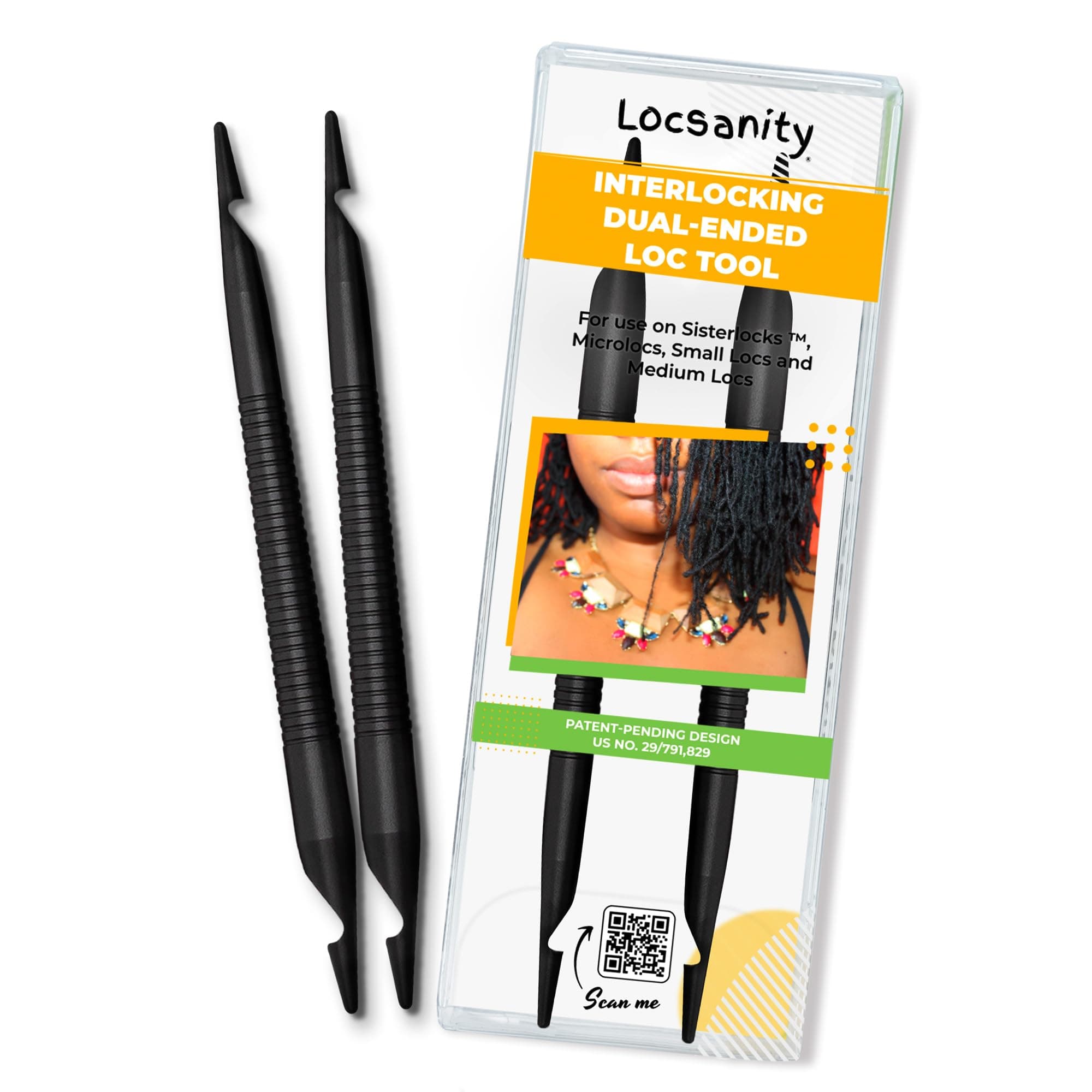 Locsanity Interlocking Dual Ended Dreadlock Loc Tool Sisterlocks ™, Microlocks, Small Locs and Medium Locs Redesigned Metal (Double Pack)