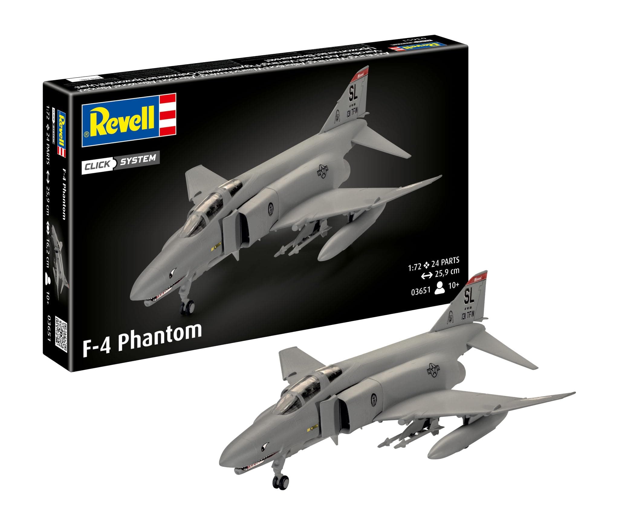 03651 F-4 Phantom (Easy-Click) Model Kit, Grey