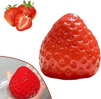 Orchid MStrawberry Squishy Toy,Stress Ball,Kawaii Squishies PVC Toys,Stress Relieving Fur Ball OPP Packaging Gifts|Squishy Fidget Toys for Anxiety&Relaxation|Perfect Desk Accessory for Adults (red)