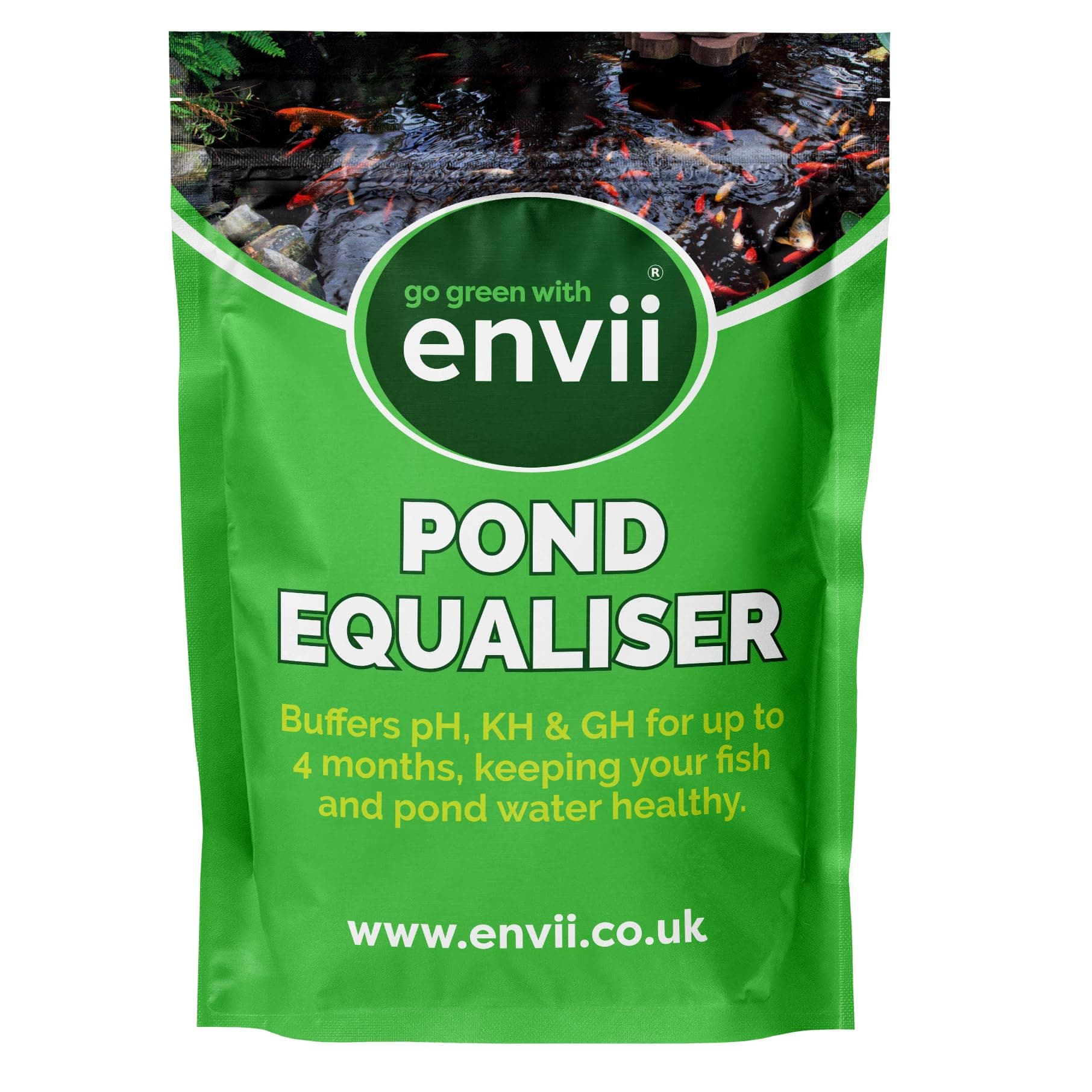 Envii Pond Equaliser – Pond pH Buffer Instantly Balances, and Stabilises pH, KH and GH Levels, Pond Ammonia Remover, Works All Year Round Through Winter - Treats 5,000 Litres (1,100 Gallons)