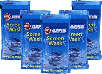 ABRO Windshield Car Wash Additive Fluid Concentrate Liquid Wipers Lubricated Streak Free & Anti Wiper Judder Formula Auto Detergent Glass Cleaner (5 Pcs)