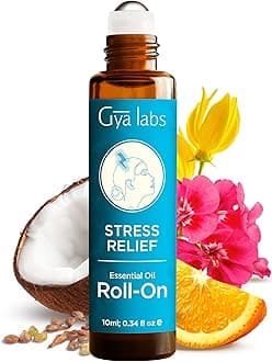 Stress Relief Essential Oil Roll On - 0.34 Fl Oz - Travel Size Roller for Camping, Skin, Aromatherapy Relief, Convenience