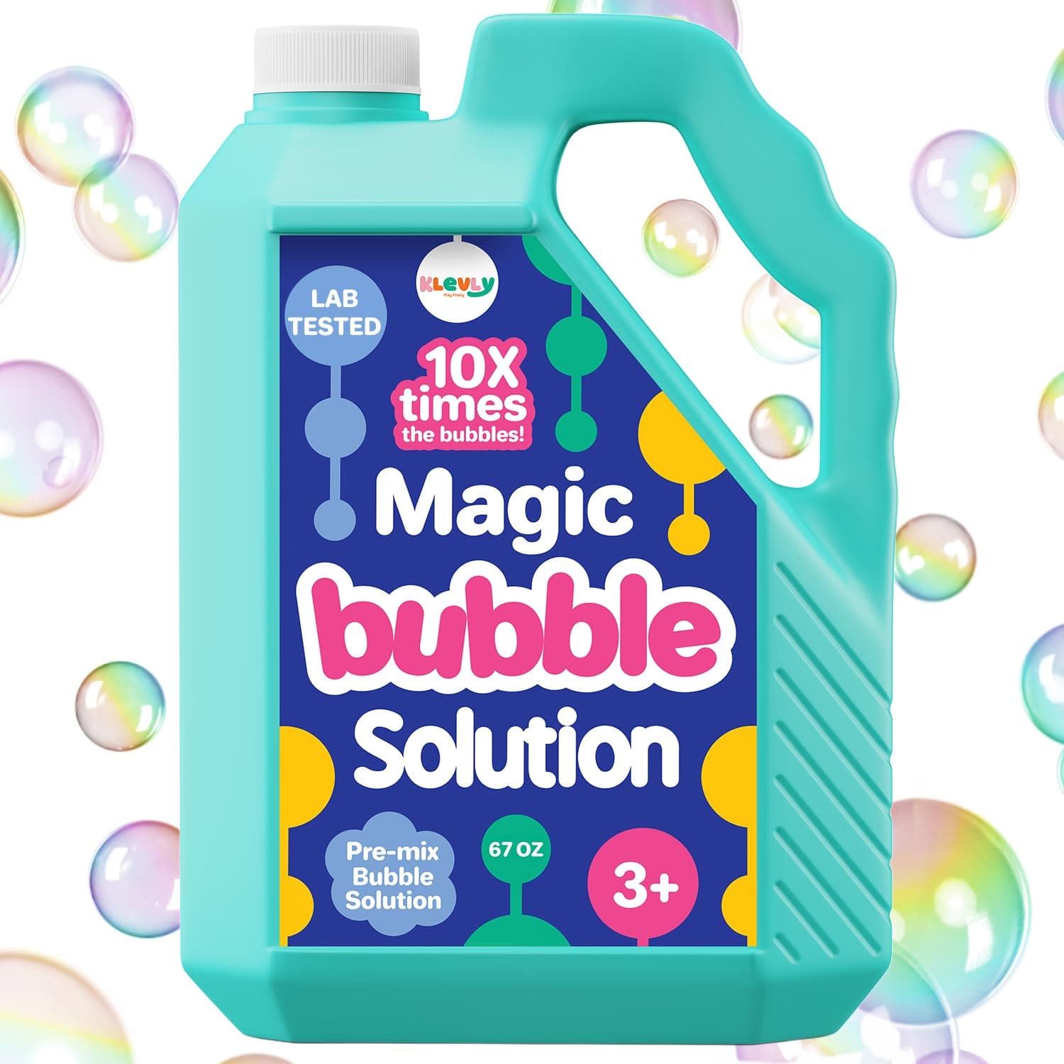 33 OZ Iridescent Bubble Solution Refill | Non-Toxic Pre-Mix Bubble Refill Solution No Mixing or Measuring Required | Bubbles for Kids | Bubbles Bulk | Bubble Machine Solution | Giant Bubbles (33, OZ)