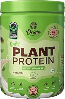 Origin Nutrition 100% Natural Plant Based Protein Powder, Ranked Best Vegan Protein by Independent Scientific Research, Easy to Digest, Unflavoured with 25g per serve Plant Based Protein, No Added Sugar, 260g