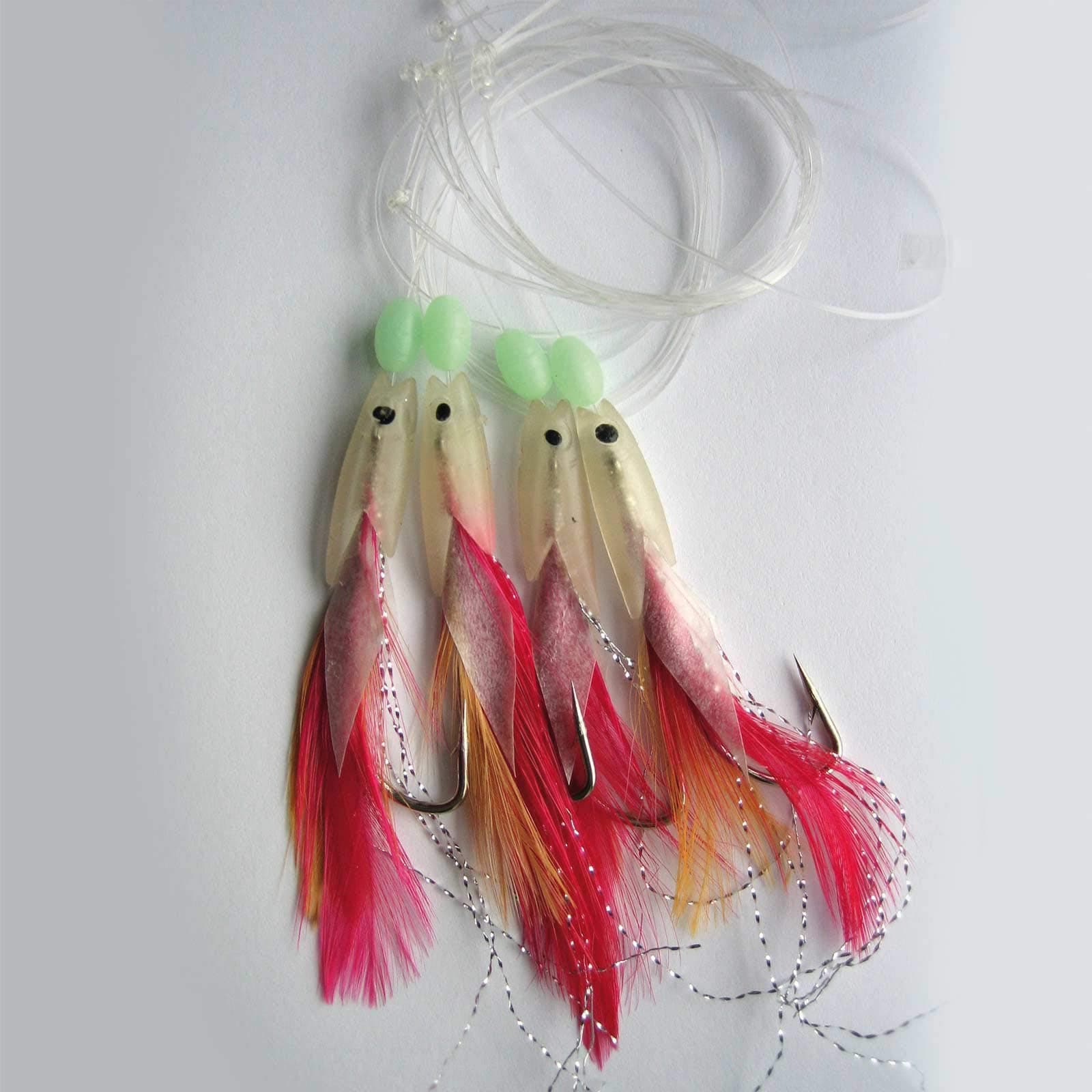 Mackerel, Mackerel Rig Mackerel System 4 Hooks Size 3/0 Red/Yellow