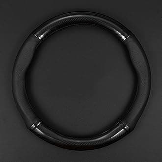 1 Pack Car Breathable Steering Wheel Cover, Carbon Fiber Non-Slip Steering Wheel Protector, Wear -Resistant Steering Wheel Sleeve, Four Seasons Universal Steering Wheel Set (Black #Circular)