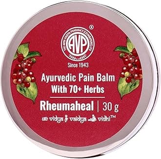 AVP Rheumaheal Ayurvedic Quick Ortho Pain Relief Balm (30g), with 70+ Herbs, Instant Relief in Migraine, Joint, Back & Neck Pain, Beneficial in Headaches & Common Cold, Muscle Stiffness