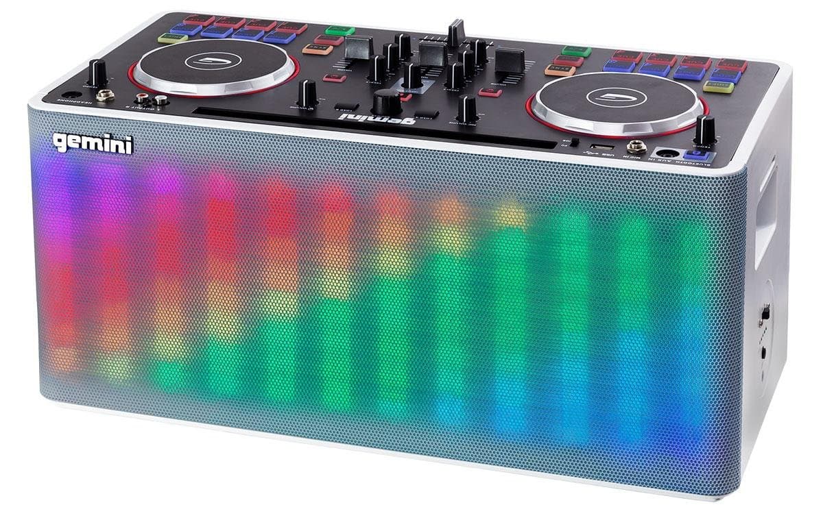Gemini MIX2GO - Mobile DJ Mixing Console with Bluetooth Streaming, Battery and Light Show