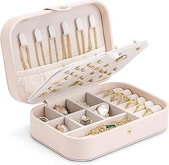 Vlando travel jewelry box small jewelry box with style jewelry organizer for earrings jewelry box travel jewelry box gift idea for women girls