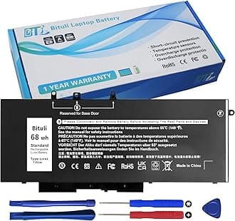 GJKNX Battery for Dell Latitude 5580 5480 5YHR4 5280 5288 5488 5590 5591 5490 5491 5495 E5480 E5580 E5490 E5590 Precision 15 3520 3530 Series GD1JP DY9NT 68Wh 7.6V