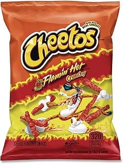 Cheetos Cheese Snacks, Crunchy Hot, 2-Ounce Large Single Serve Bags (Pack of 64)