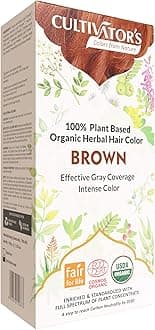 Herbal Hair Color - Ammonia-Free, Natural Color Powder for Women and Men (Brown) - 100g