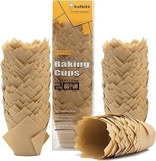 Muffin Cases 200 PCS, Standard Muffin Liners, Heavy Duty Disposable Baking Cups (Brown)