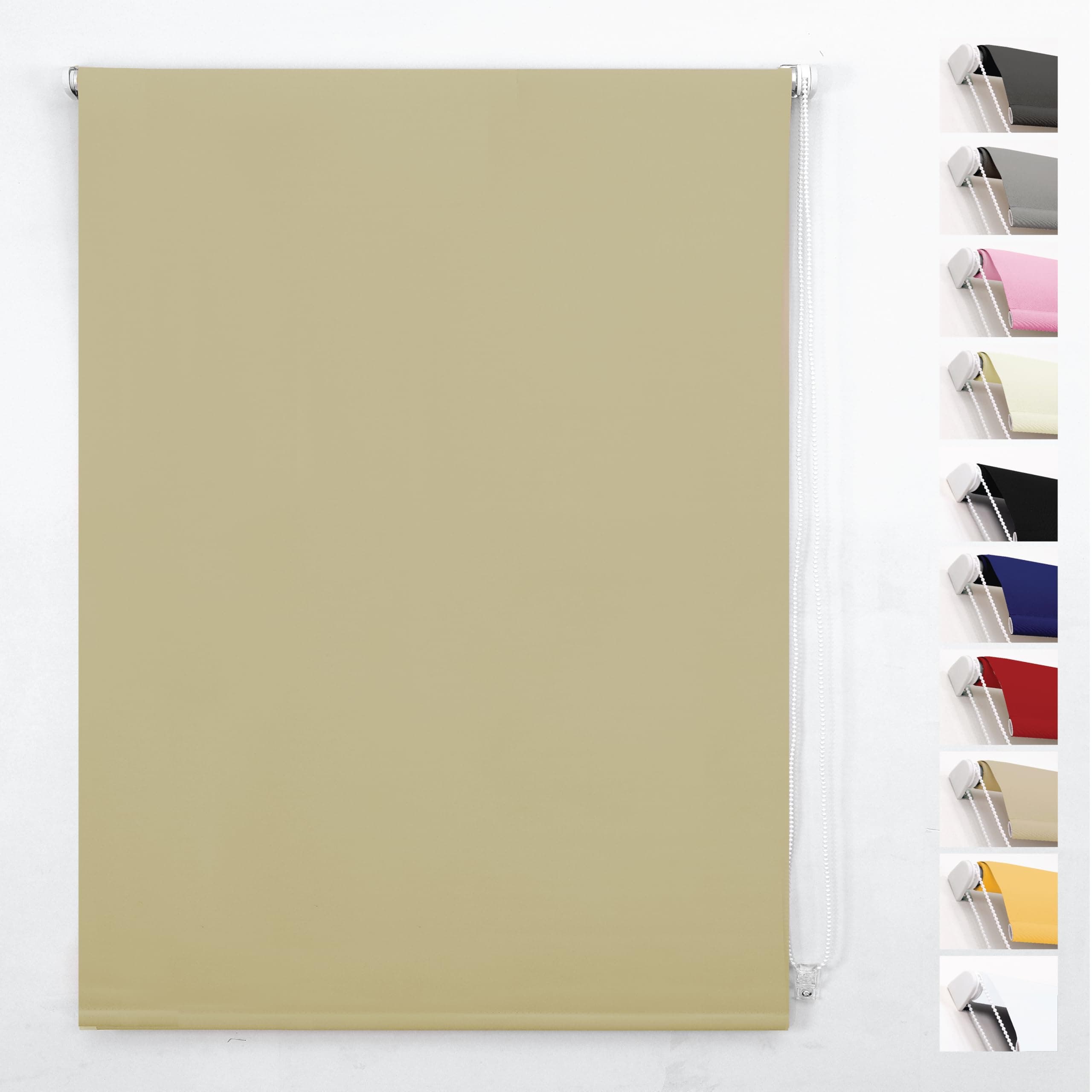 Funky Gadgets Roller Blinds Thermal Blackout Roller Blind, Easy Fit Child Safe Trimmable UV Protection Home Office Window Blinds, Cappuccino Blind (60cm Wide X 165cm Drop)