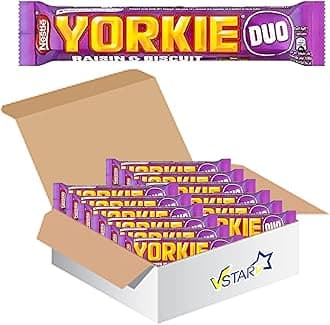 VSTARAll Chocolate Bars Collection (Yorkie Raisin & Biscuit Milk Duo Bar 66g, Half Box), 1.0 count