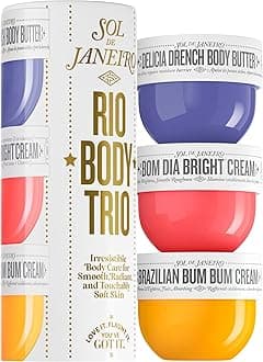 Rio Trio Mini Vanilla Body Cream Discovery Set - Brazilian Bum Bum Cream, Delicia Drench Body Butter, Bom Dia Bright 50 ml - Amazon Exclusive Trial Set ($48 value)