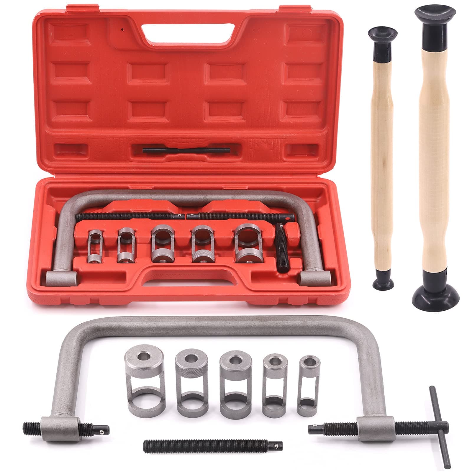 Tanstic 12Pcs Valve Spring Compressor and Lapper Set - Auto Compression C-Clamp Tool Service Kit With Lapping Grinding Stick for Motorcycle, ATV, Car, Small Engine Vehicle Equipment