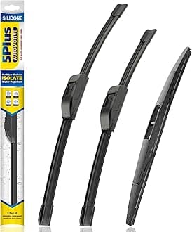 5 PLUS® Silicone Windshield Wipers Replacement for 2015-2024 Nissan Murano / 2019-2023 Acura RDX / 2014-2021 Mitsubishi Outlander Wiper Blades(Set of 3),Windshield Wiper Blades For My Car-26"/18"/12"