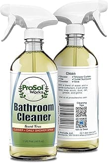 Bathroom Cleaner 16 oz - Daily Cleaning Spray for Shower Curtain, Sink, Shower, Tile, Bathtub, & Toilet Bowl Cleaners Revealing Natural Shine & Refreshing Scent- Safe on All Surface