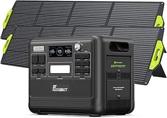 FOSSiBOT F2400 Solar Generator 2400W/2048Wh,Portable Power Station With 2X200W Solar Panel, LiFePO4 (4800W Peak), 1.5H Fast Charging,for Home Backup, Outdoor Camping, RV, Emergency