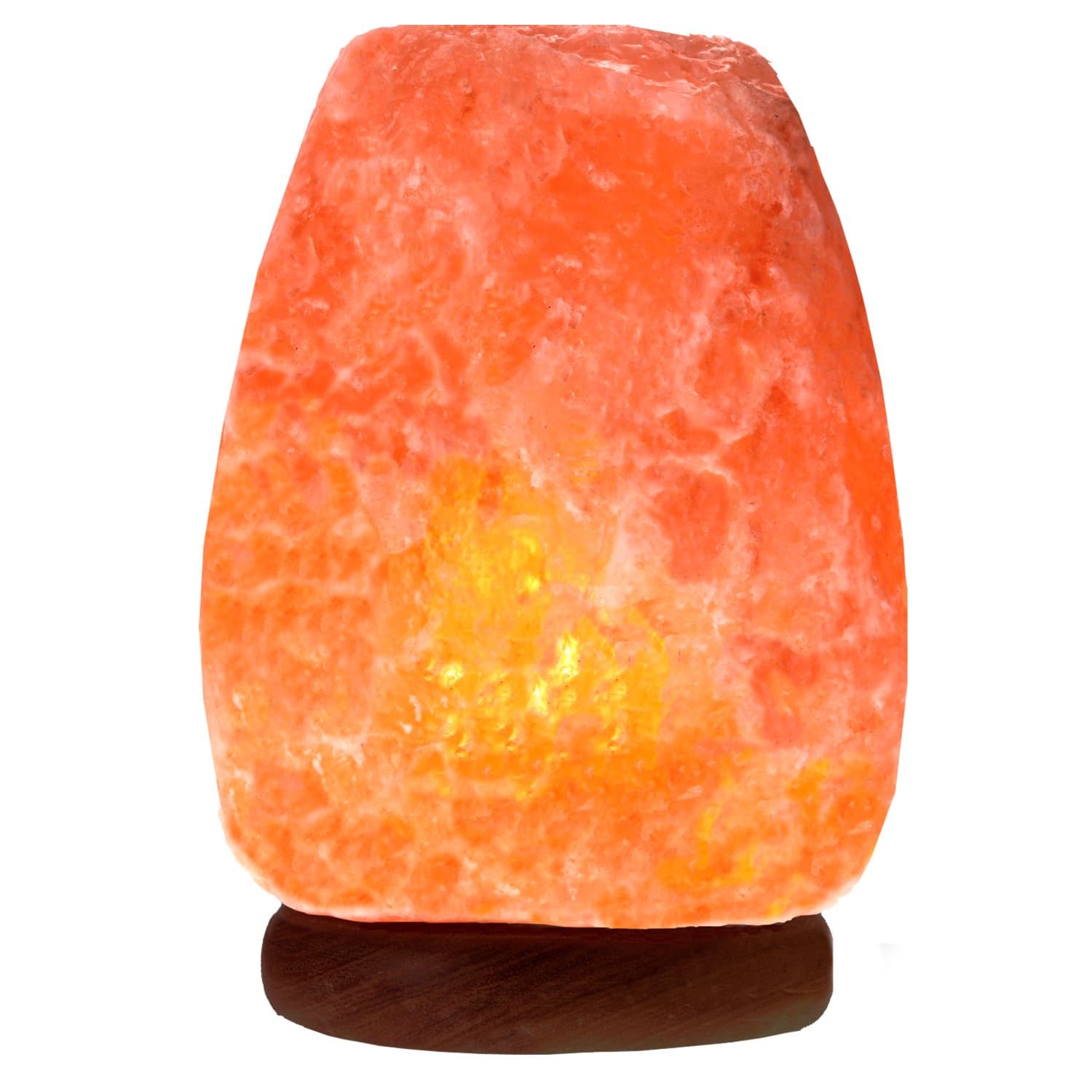 Natural Himalayan Salt Lamp on Solid Wood Base | to Purify Air & Set Relaxing Mood | Dual Voltage (AC 230V/110V), UL Listed, 6' Cord & Dimmer Switch, 8-10 lbs