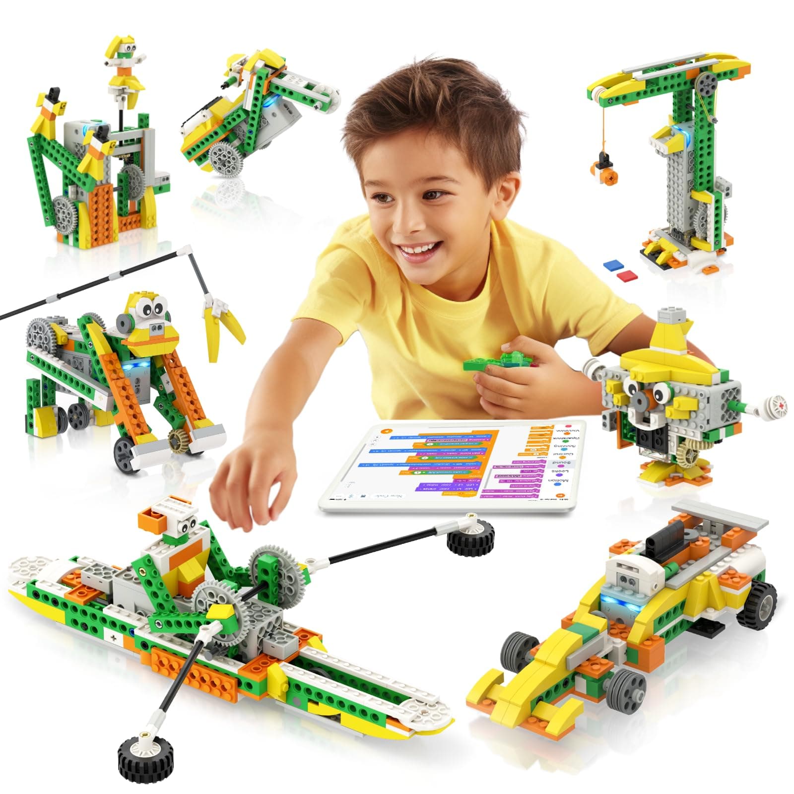 Apitor Q Robot Building Kit, 20-in-1 Programmable APP RC Car Robotics Coding Kit, STEM Projects Educational Birthday Gifts for Boys Girls Kids Aged 6-12 (233 Pieces)