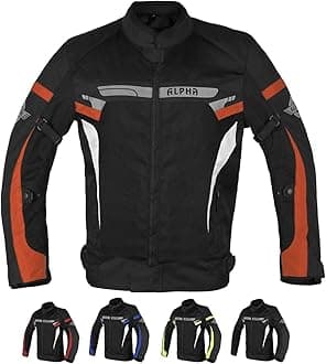 ALPHA CYCLE GEAR BREATHABLE BIKERS RIDING PROTECTION MOTORCYCLE JACKET MESH CE ARMORED