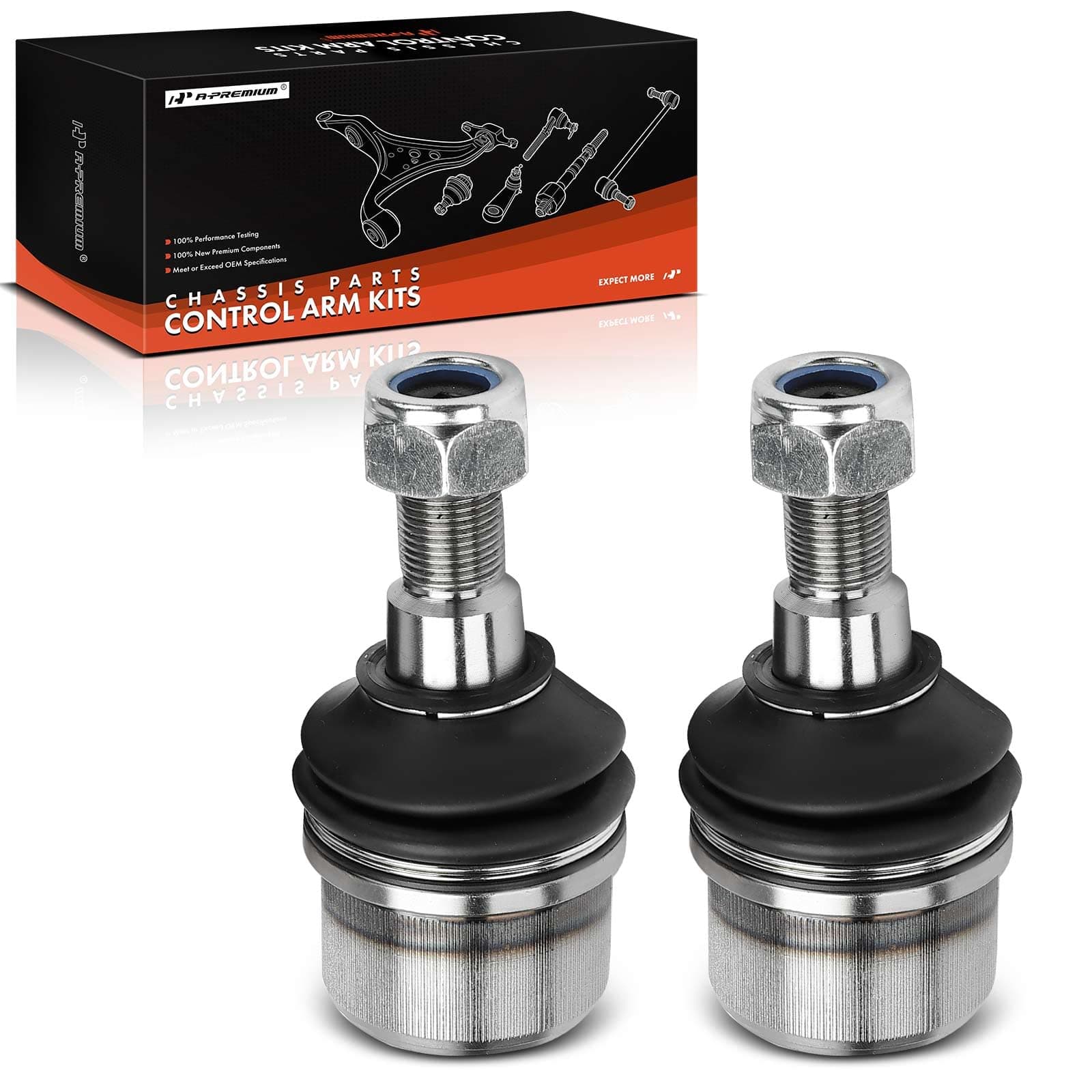 A-Premium Control Arm Ball Joint Kit Replacement for Chevrolet C4500 Kodiak C5500 Kodiak Ford F-600 F450 F550 Super Duty Ball Joint Kit, Front Upper, set of 2