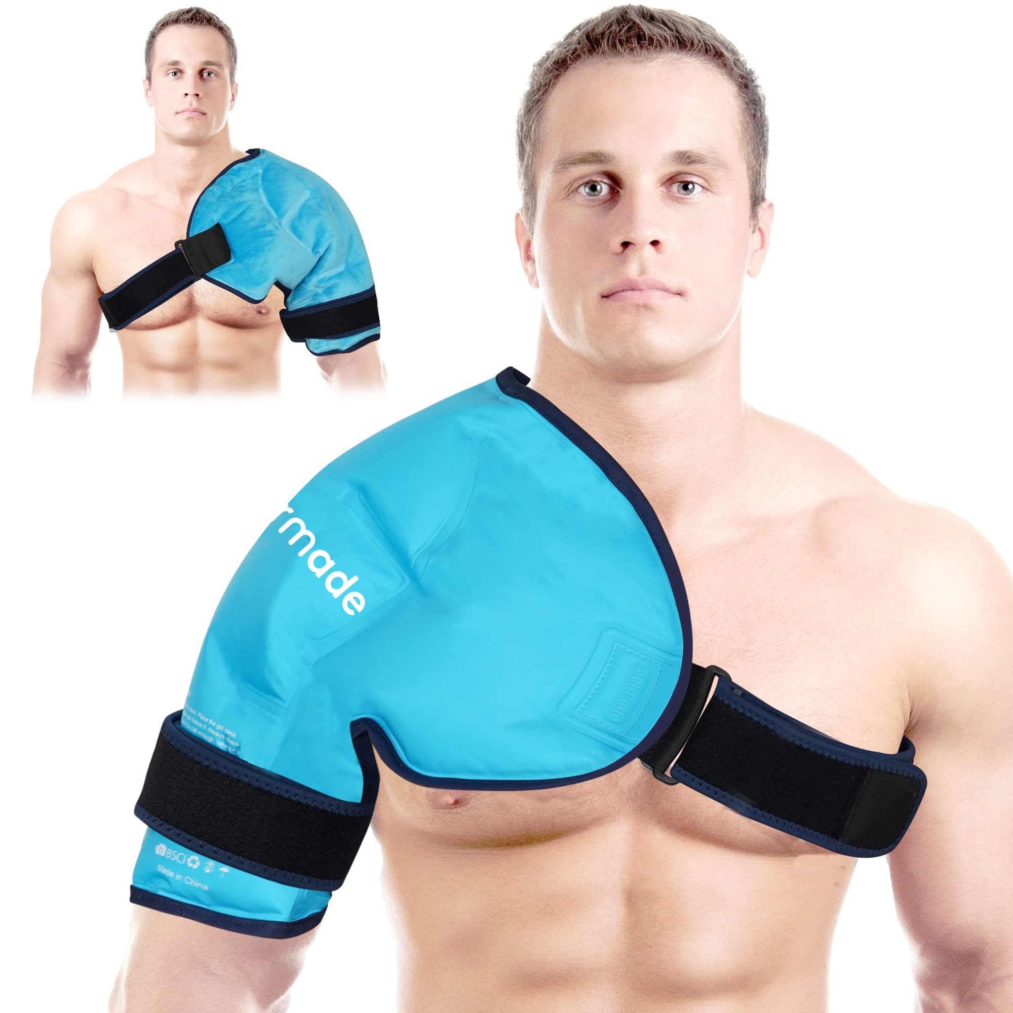 Shoulder Ice Pack Rotator Cuff Cold Therapy, Ice Pack for Shoulder Pain Relief, Hot Cold Shoulder Compression for Men Women Left Right Resuable Shoulder Ice Wrap
