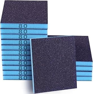 Necosthua 16 Pack 80 Grits Sanding Sponge, Coarse Sanding Block, Washable and Reusable Wet Dry Sandpaper Block Sandpaper Sponge for Wood Metal FurniturePaint and Drywall