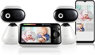 Motorola Nursery Video Baby Monitor PIP1500 Connect with 2 Cameras, 5" Screen, HD 1080p, WiFi, 1000ft Range, 2-Way Audio, Pan/Tilt/Zoom, Temperature Sensor, Lullabies