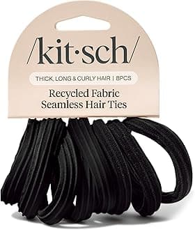 Seamless Hair Ties No Damage - Stretchable Hair Bands for Strong All-Day Hold, Ponytail Holders | Hair Accessories for Girls | Ideal Gifts for Women - Black 8 Pcs