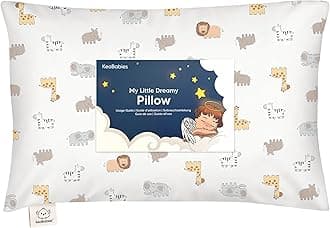 Toddler Pillow with Pillowcase - 13x18 My Little Dreamy Kids Travel Bed Pillows for Sleeping, Organic Cotton Small Pillowcase, Soft & Breathable, Machine Washable, Toddlers 2-5 years old (Safari Echo)