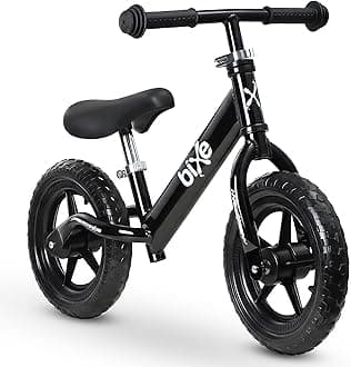 Balance Bike - 30.5 cm (12") Training Bikes for Kids and Toddlers - 1.8kg (4lbs) Kids' Balance Bike - Children Ages 3, 4, 5 - No Pedal Push Bicycle for Boys or Girls - Black