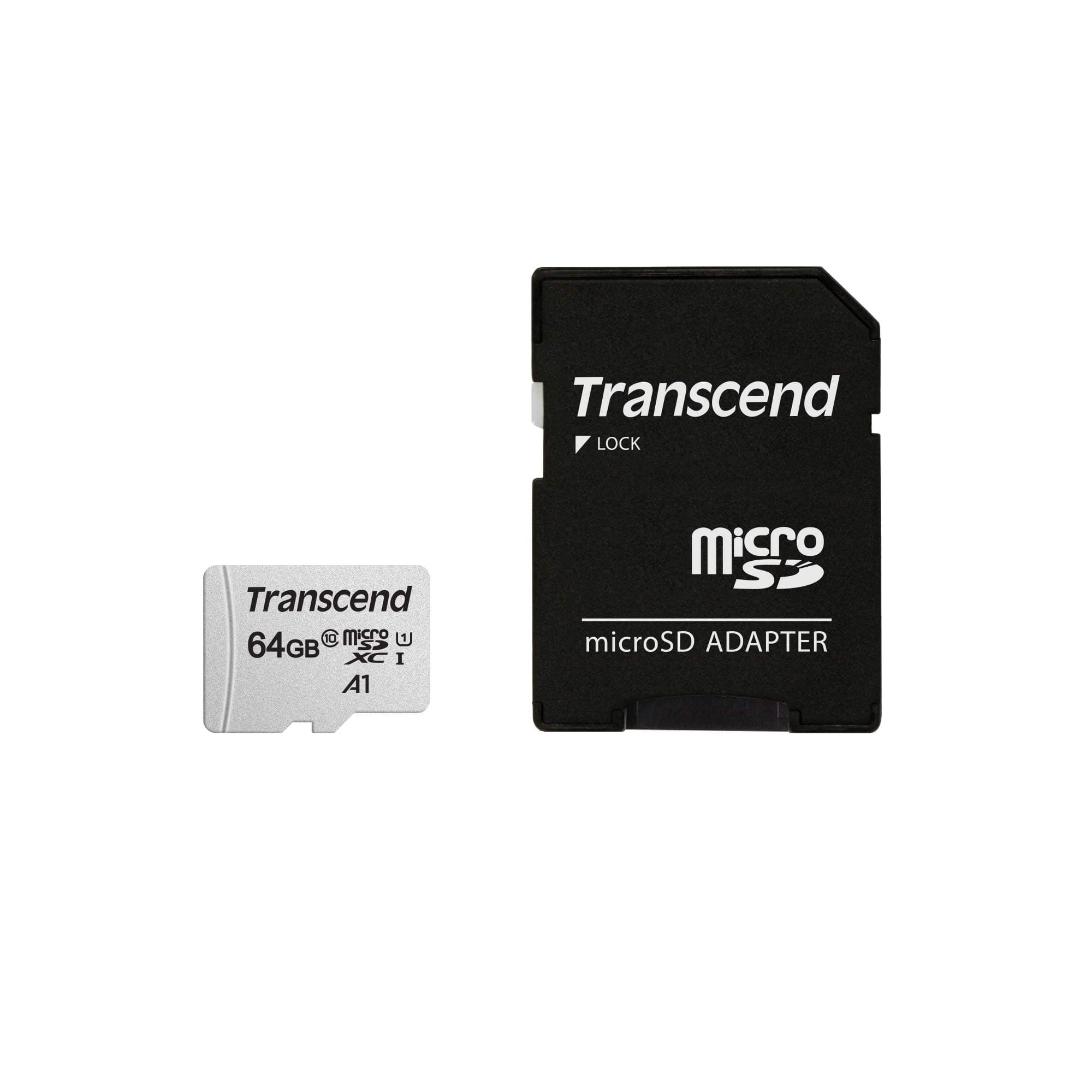 Transcend 64GB microSDXC Micro SD Card A1 UHS-I U1 C10, Up to 100MB/s, Full HD Video Memory Card with Adapter for Nintendo Switch, Steam Deck, ROG Ally, MSI Claw, GoPro, DJI, Insta360, Action Camera