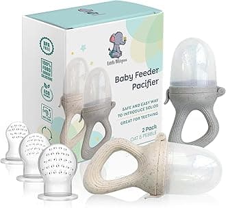 LittleWhispers Baby Fruit & Food Feeder Pacifier - Pacifier Feeders for Fresh Fruit or Frozen Breastmilk - Infant Teething Relief - Set of 2