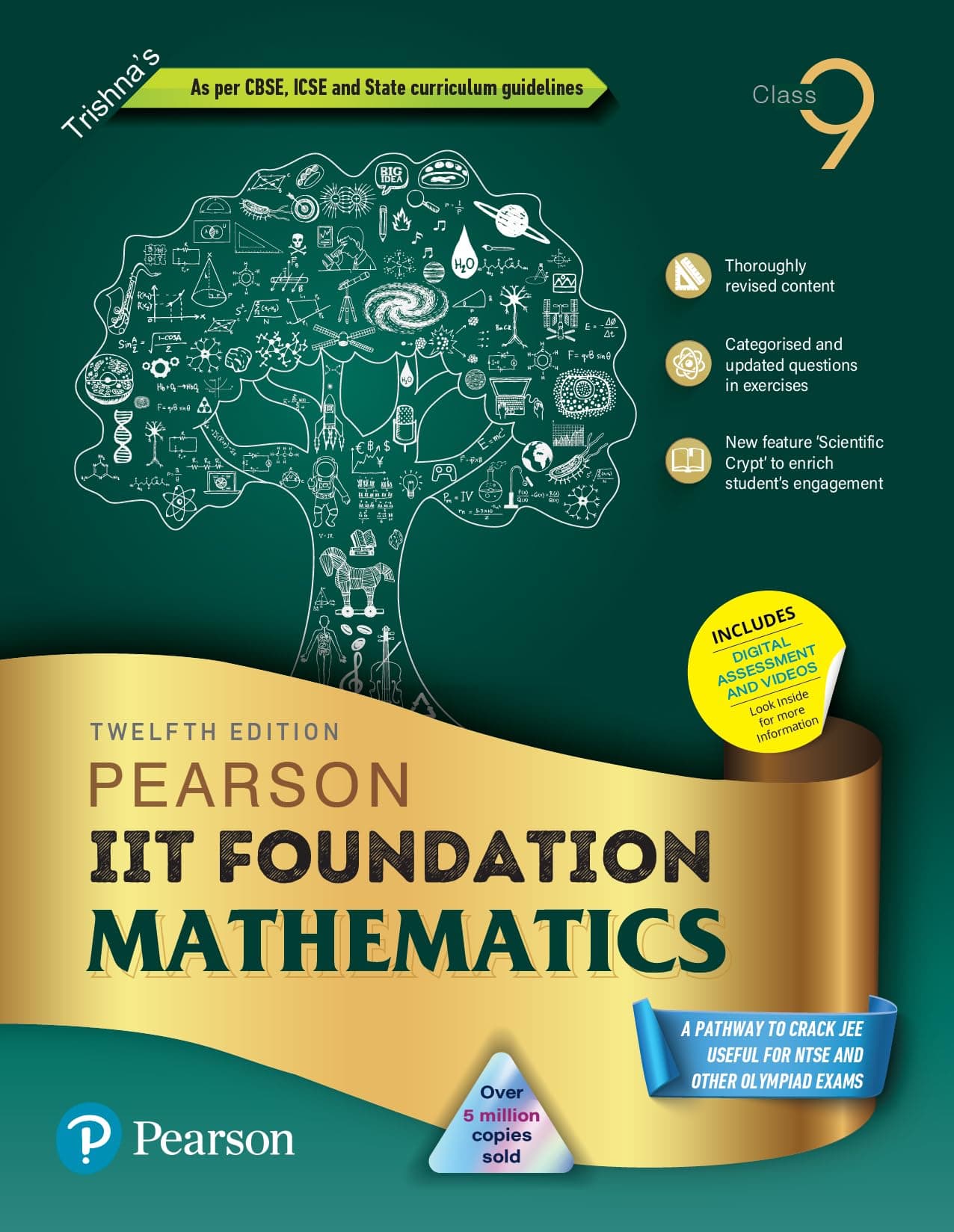 Pearson IIT Foundation'24 Mathematics Class 9, As Per CBSE, ICSE . For JEE | NEET | NSTE | Olympiad|Free access to elibrary, vidoes & Myinsights Self Preparation - 6th Edition By Pearson (OLD EDITION)