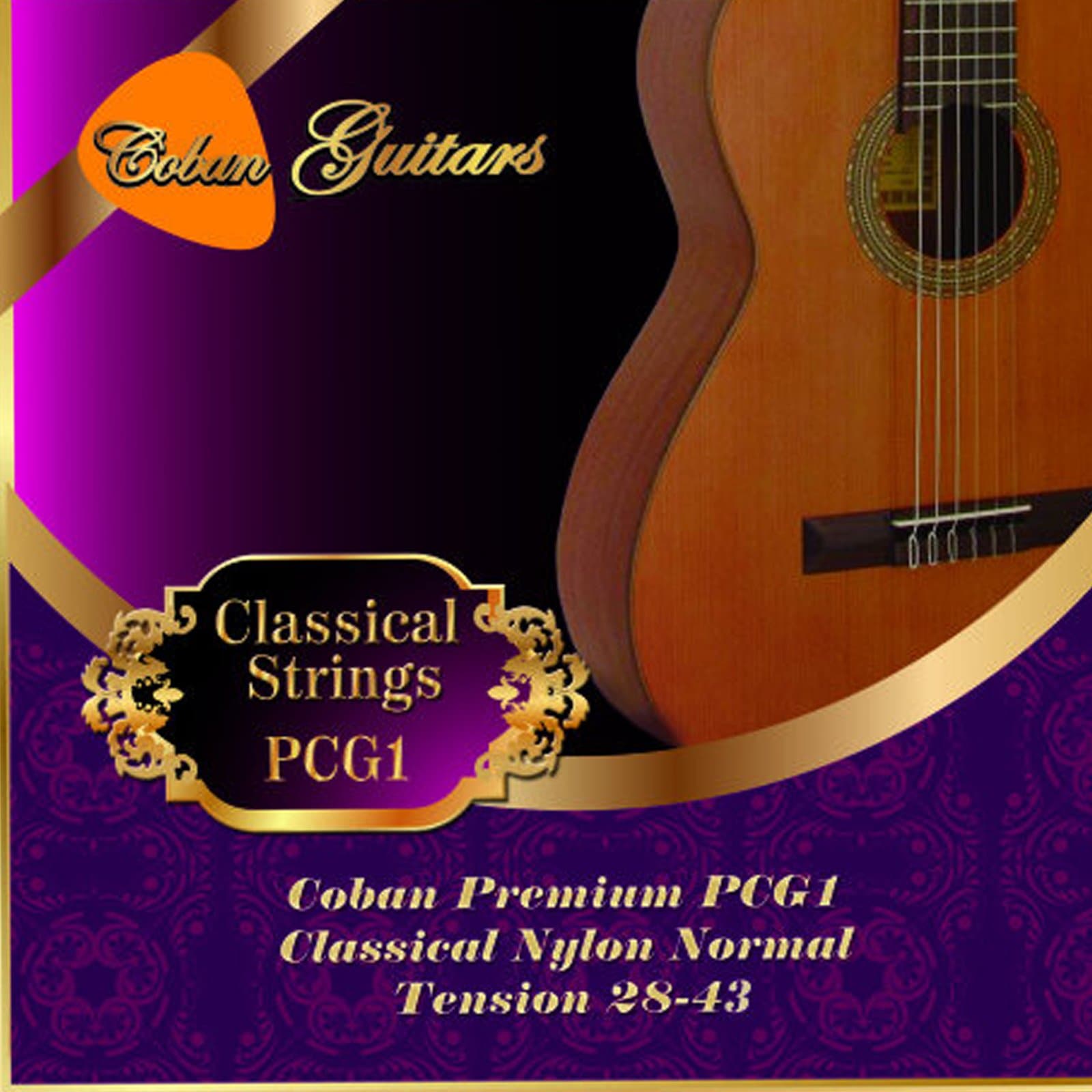 Classical Guitar Strings by Coban Guitars Premium PCG1 Classical Nylon Normal Tension 28-43 Strings.