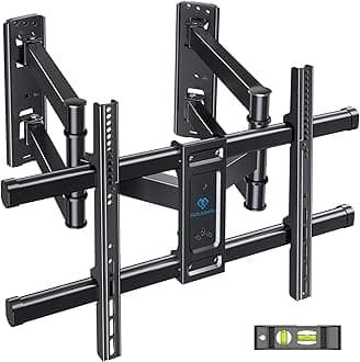 PERLESMITH Corner TV Wall Mount Full Motion, Corner TV Bracket Fits 37-70 Inch LED, LCD 4K Flat Curved Screen TVs Hold up to 99 lbs, Max VESA 600x400 Tilt, Swivel and Level, PSCLF1