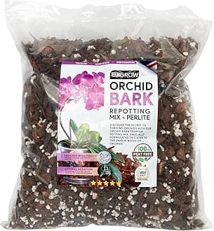 Specialized Orchid Bark Mix with Perlite - Perfect for Orchid Potting and Repotting - Enhances Drainage and Aeration (3L)