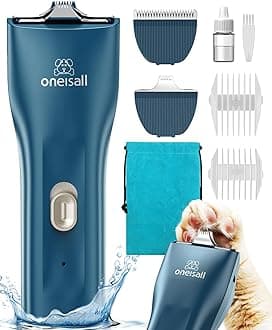 Oneisall Quiet Pet Clippers, Cat Clippers For Matted Hair, Cordless Hair Trimmer Paw, Waterproof Trimmers Cats, Shaver Dogs And Cats