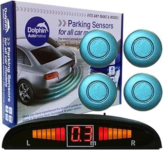 Dolphin AutomotiveDPS450 Reverse Parking Sensors In 32 Colours 4 Ultrasonic Radar Sensors Kit Audio & Display Alert System - Light Blue
