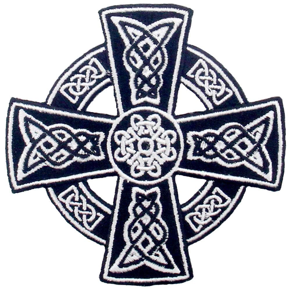 Celtic Cross Irish Goth Druids Wicca Pagan Patch Embroidered Morale Applique Iron On Sew On Emblem