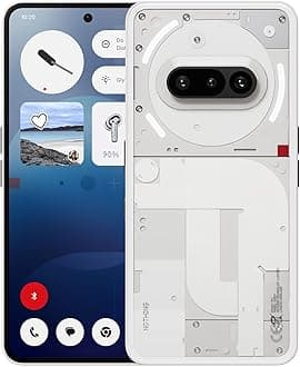 Nothing Phone (3a) Smartphone, 6.77" 120Hz AMOLED Display, 50MP Triple Camera System, Snapdragon 7s Gen3 Processor, Bluetooth 5.4, IP64 Waterproof, 5000mAh,Dual Nano-SIM, Android 15, 12+256GB White